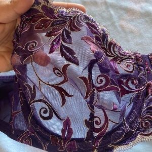 Purple Unlined Sensuous Lace Bra